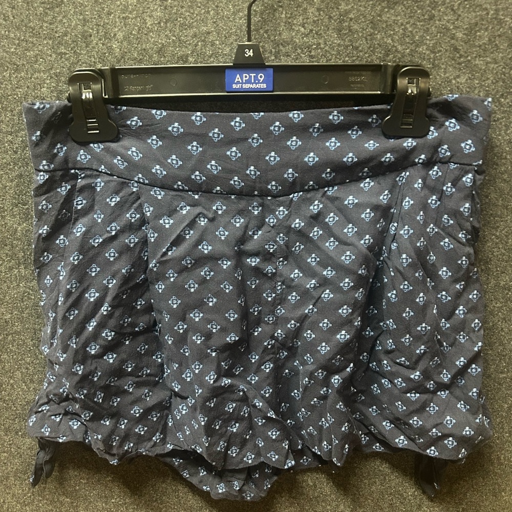 Free People Bella Blue Printed Side Tie Shorts Small